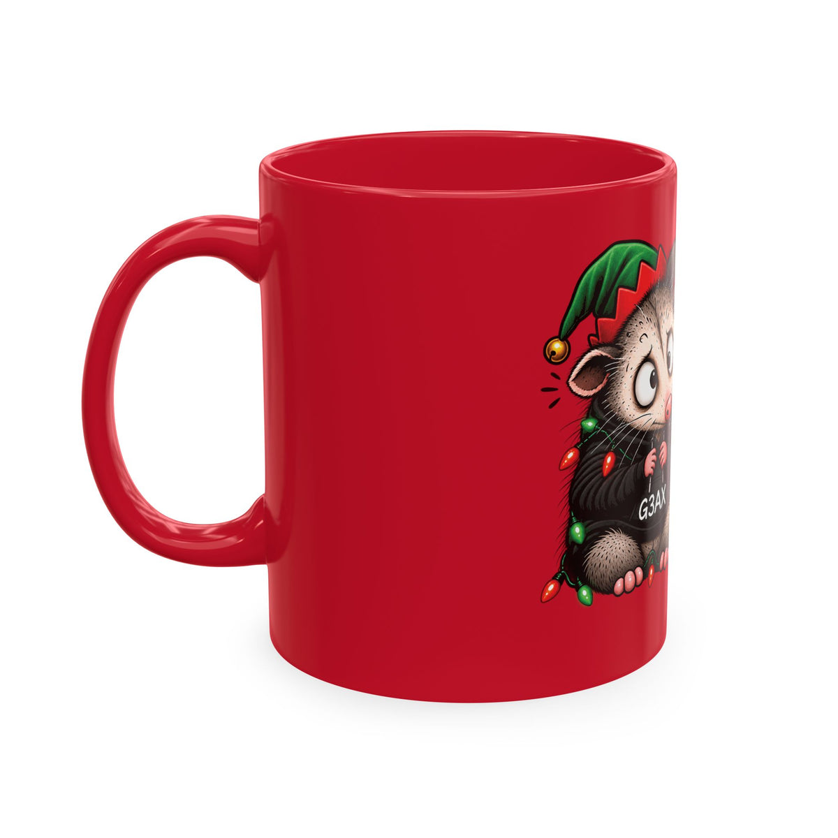 Anxious Possum Christmas Mug — “Bought the Gifts. Now I’m Financially Anxious”