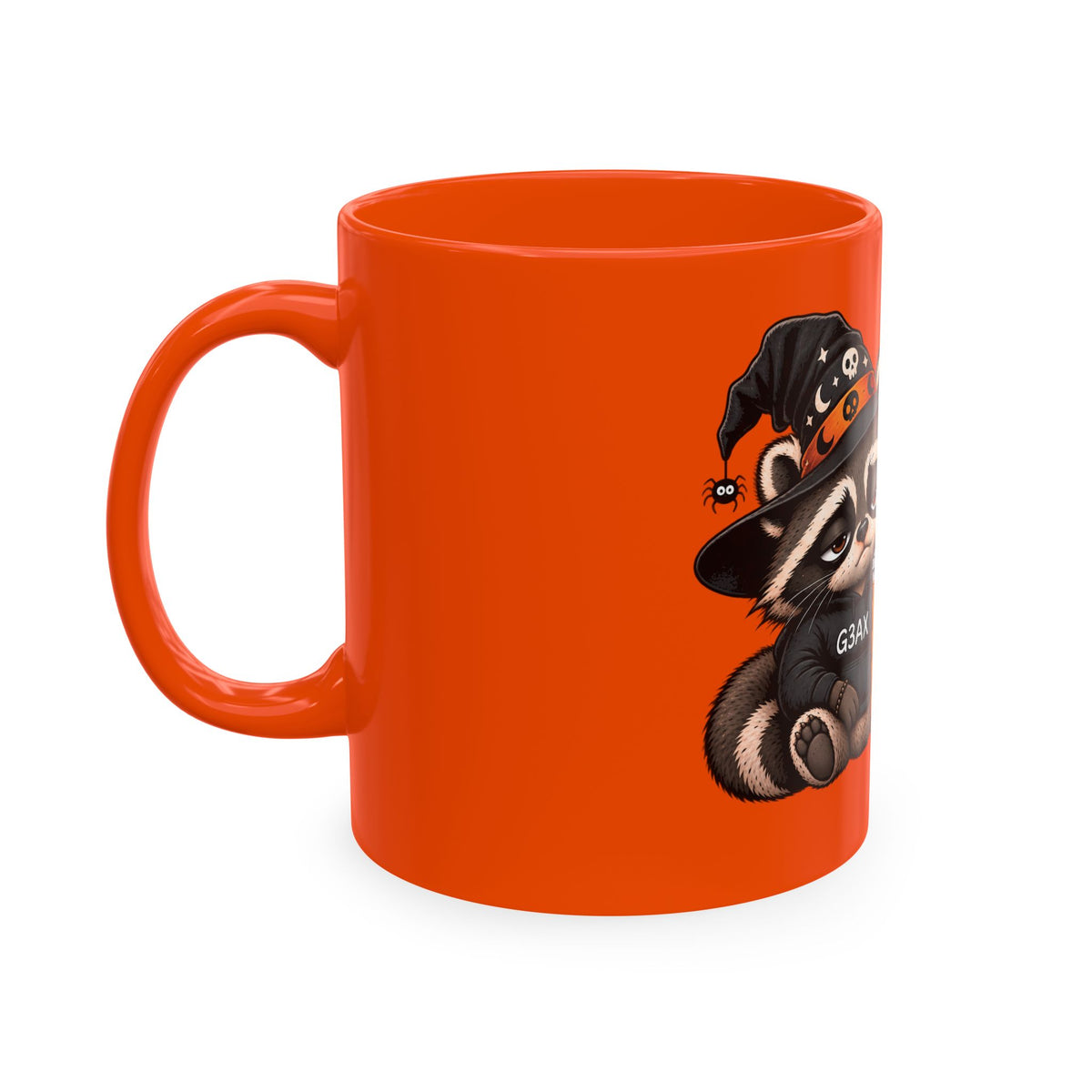 Tired Raccoon Halloween Mug – “Bone Tired. Still Functioning.”