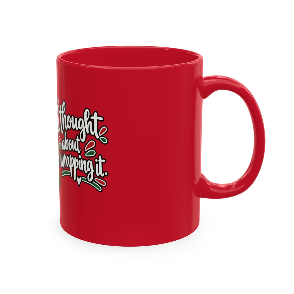 Minimal Sloth Christmas Mug — “I Thought About Wrapping It”